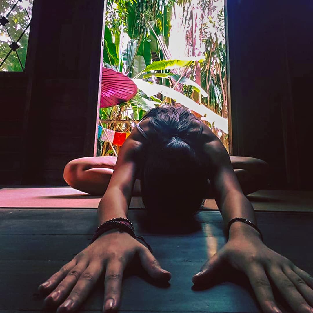 Ayurvedic Yoga Class at Wild Rose Yoga Chiang Mai Thailand in the Old City.