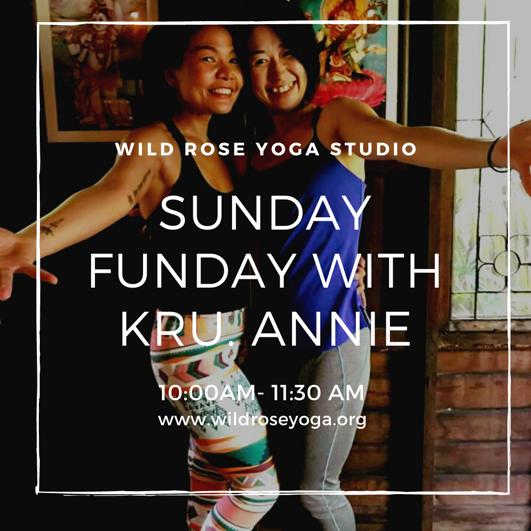 Sunday Funday Vinyasa Drop-in Yoga class wild rose yoga chiang mai