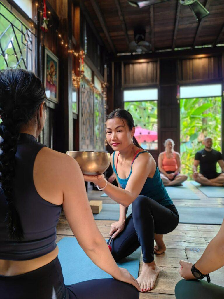 Yoga and Sound Bowl Tuning with Kru Thom